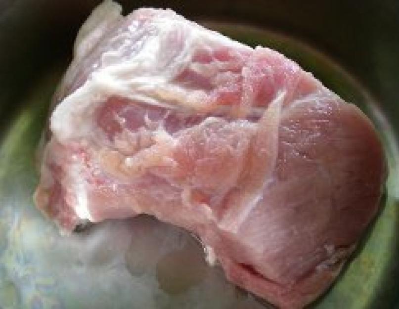  Приготовление свинины: свинина отварная - Русская кухня