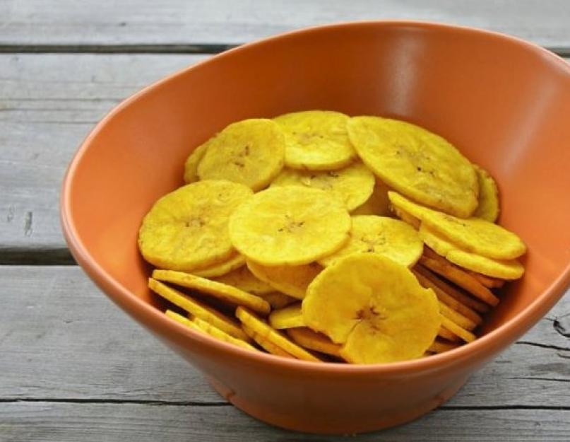 Банановые чипсы: польза, вред, калорийность, рецепты. Как приготовить банановые чипсы в сушилке. Вред банановых чипсов и противопоказания