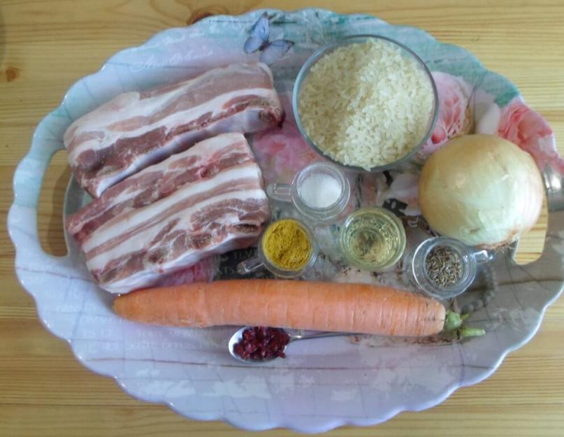 Рассыпчатый плов из свиных ребрышек пошаговый рецепт с фото. Плов с ребрышками (свиными): рецепт и тонкости приготовления Плов из свиных ребер в казане