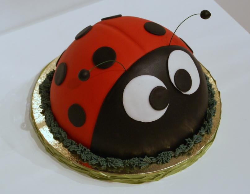 Coccinelle réalisée à partir de mastic maître.  Gâteau « Coccinelle.  Dessert à la crème maison