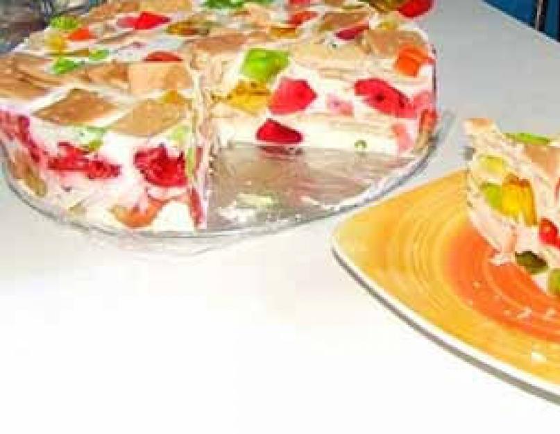 Вкусный торт битое стекло на новый год. Желе «Битое стекло» — рецепт. Как приготовить торт «Битое стекло» с фруктами и печеньем