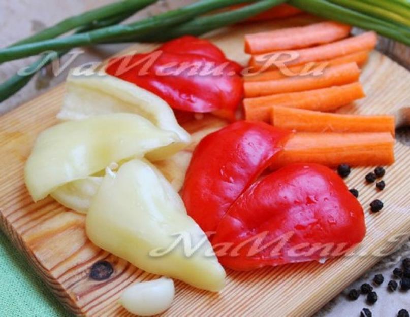 Перец в морковной заливке. Универсальный осенний рецепт. Для маринованного болгарского перца понадобится