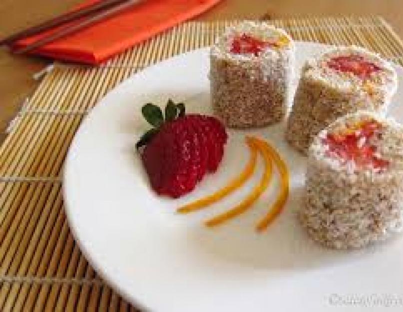 Сладкие роллы: вкусные рецепты. Сладкие суши: десерт по-японски