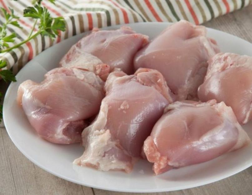 Блюда из филе бедра курицы без кости. Использование сковороды-гриль для приготовления бедрышек. Использование в кулинарии