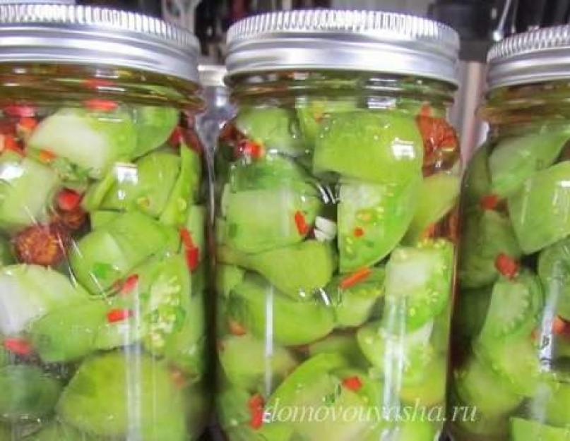 Салат из зеленых помидоров по корейски. Зеленые помидоры по-корейски быстрого приготовления. Общие принципы приготовления