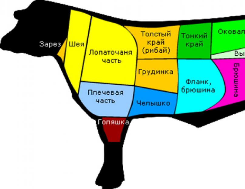 Говядина оковалок схема - 86 фото