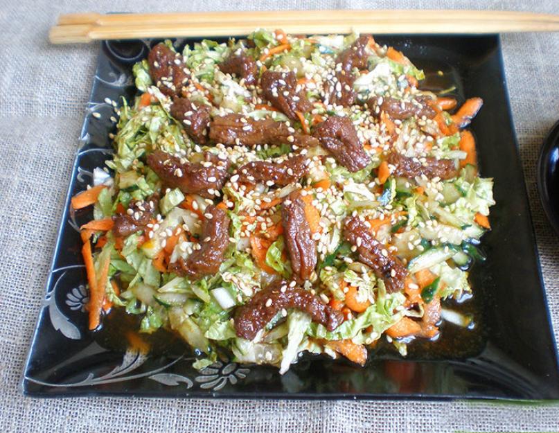 Салат из корейской моркови и пекинской капусты. Уникальный рецепт из провинции Сычуань. Салат с пекинской капустой и морковью