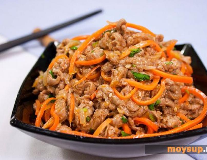 Хе из мяса с томатным соком. Корейский салат хе из мяса с морковью – пошаговый фото рецепт приготовления из свинины в домашних условиях. Салат Хе из мяса с морковью. Пошаговое приготовление