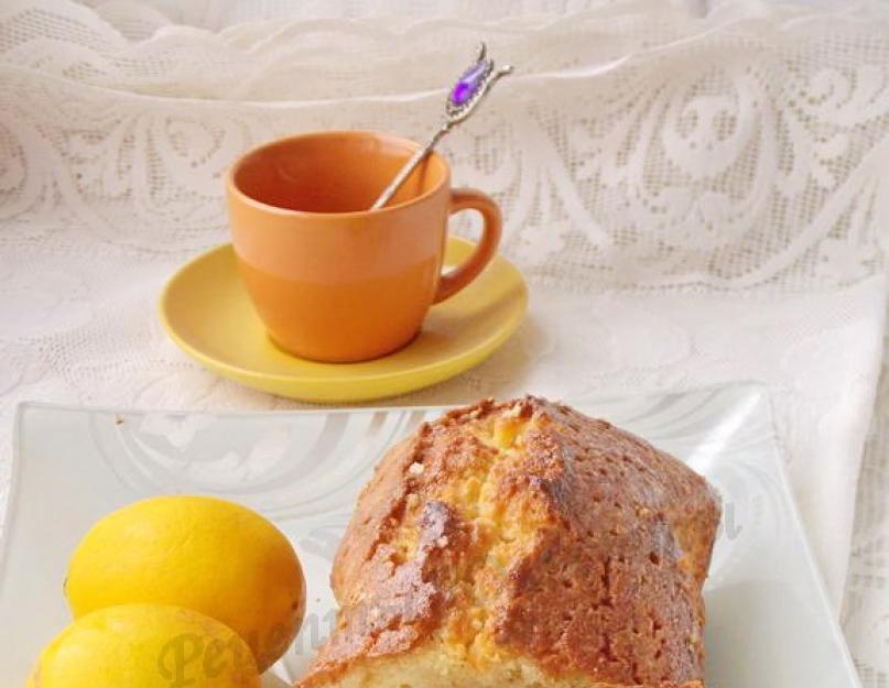 Вкусный лимонный кекс с цедрой и глазурью. Лимонный кекс