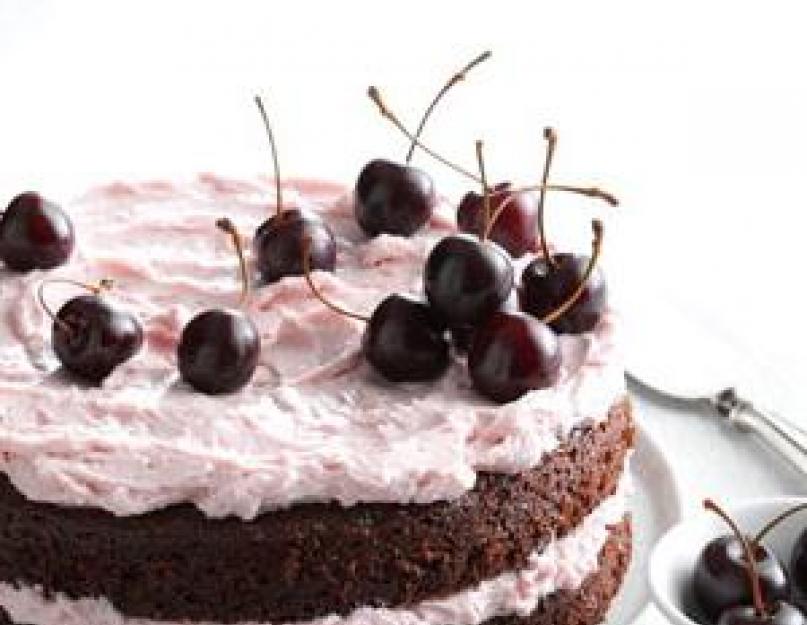 Шоколадный торт с вишней простой рецепт. Торт шоколадно-вишневый: рецепт приготовления