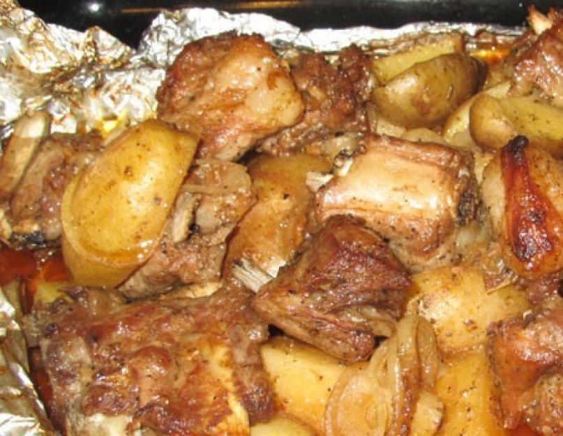 Свиные ребрышки в духовке в фольге рецепты с фото пошагово