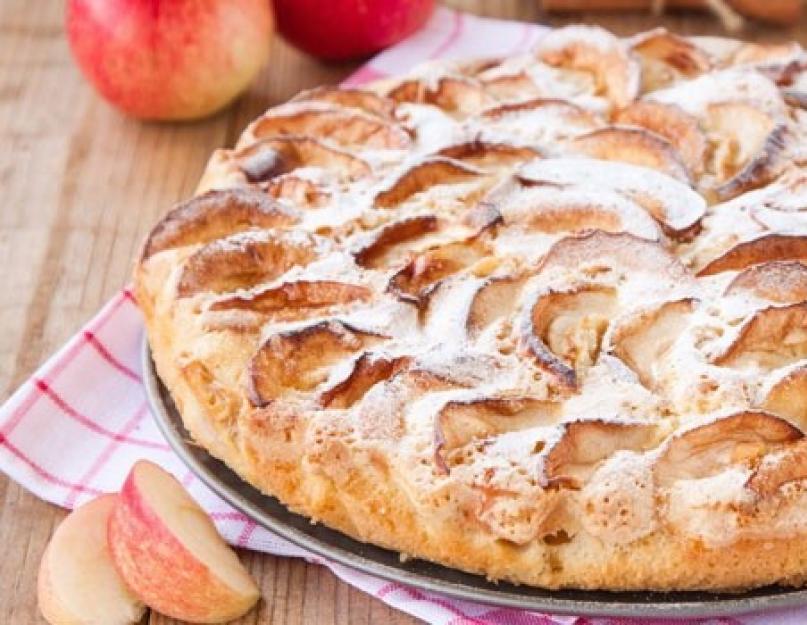 Воздушная шарлотка на кефире с яблоками рецепт. Шарлотка на кефире с яблоками — пышная и вкусная выпечка