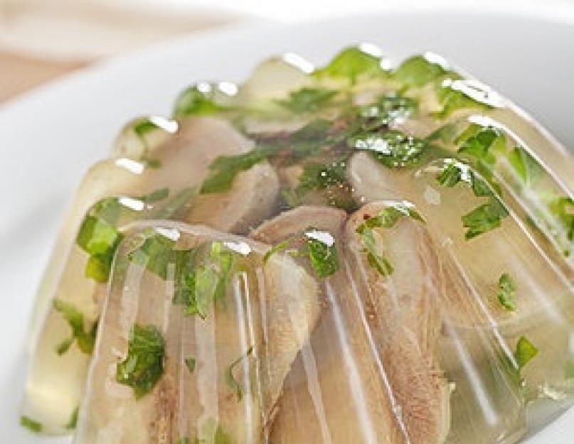 Заливное из языка говяжьего рецепт с фото пошагово прозрачное с желатином порционное