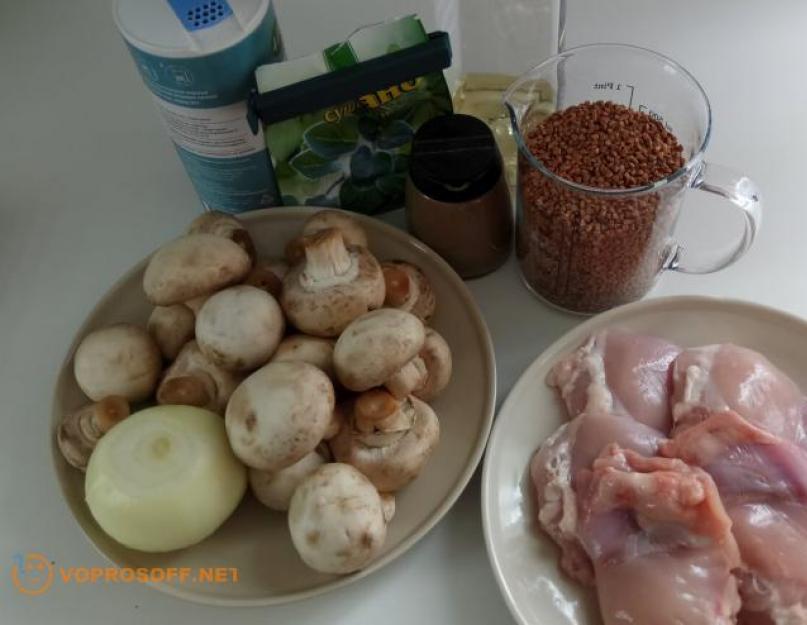 Рецепт приготовления гречки с грибами и с курицей. Гречка с курицей и грибами: простой и вкусный рецепт Гречка с грибами и куриным филе