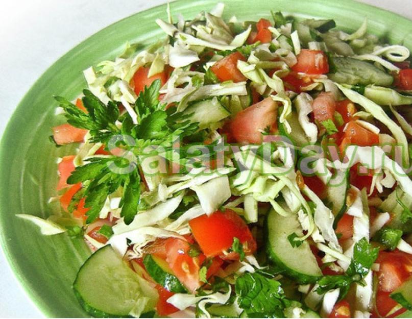 Рецепты салатов овощных. Салат из свежих овощей