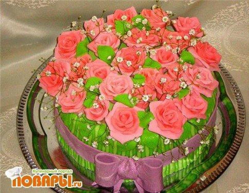 Розы из мастики мк. Мастер-класс по созданию бутонов и листьев роз из мастики (для букета на торт)