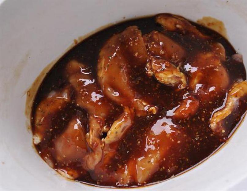 Курица в соево-медовом соусе, рецепт на сковороде. 