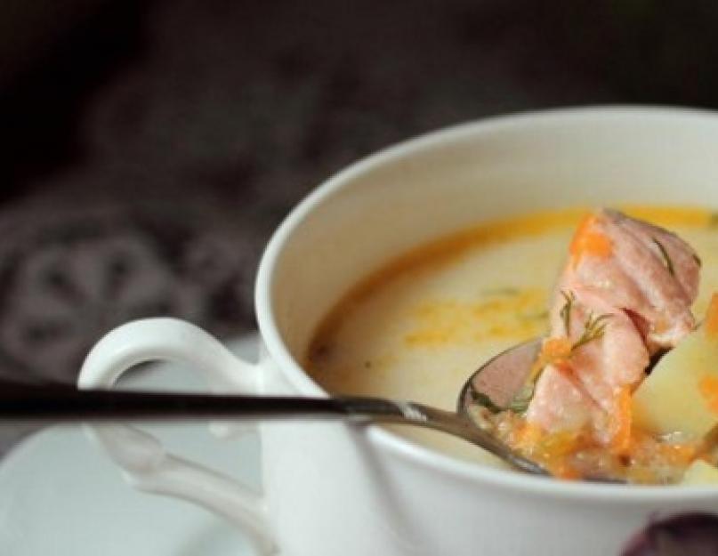 Суп из горбуши с плавленным сыром рецепт. Как приготовить суп из горбуши. Суп из горбуши со сливками