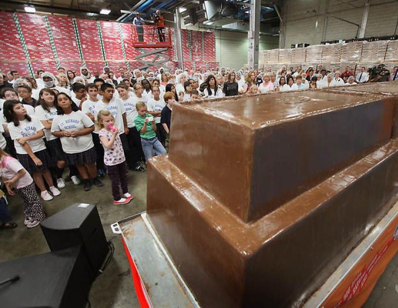 Самые большие шоколадки в мире. Рекорд: самая большая шоколадка в мире