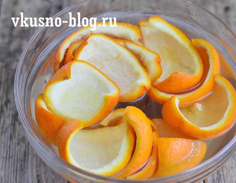 Апельсиновые корки в сахаре. Цукаты из апельсиновых корок быстрый рецепт. Цукаты из апельсиновых корок - быстрый рецепт