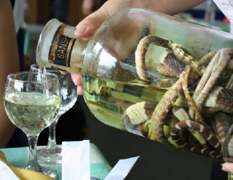 Vodka infusée au serpent.  Vodka chinoise.  Un grand dirigeant atteint ses objectifs sans prêter attention à rien