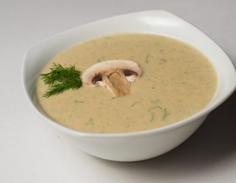 Purée de soupe blanche séchée.  Recettes de soupe aux champignons à base de champignons frais et séchés.  Cuire la purée de soupe blanche séchée en multi