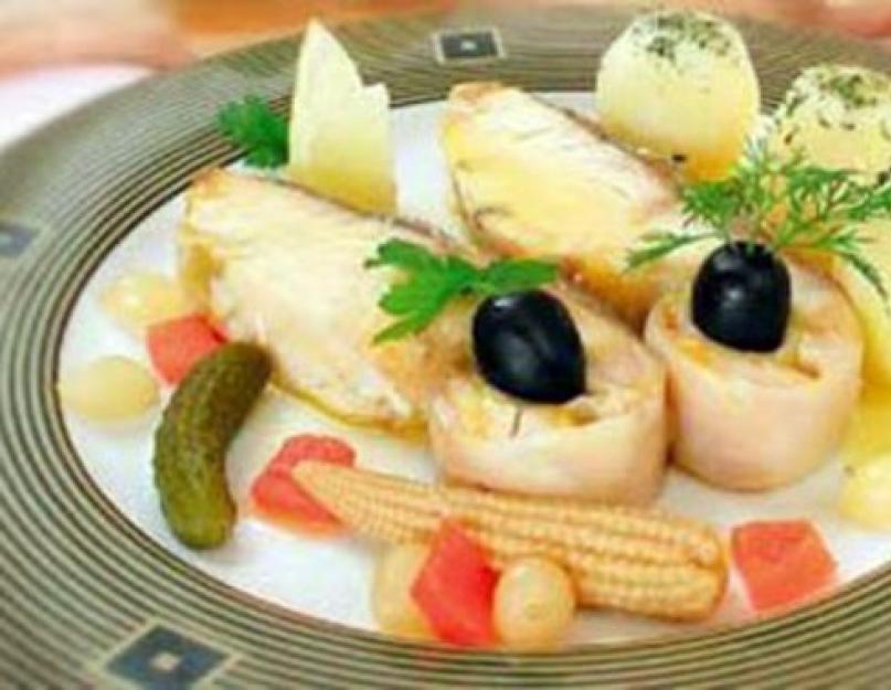 Кухня блюда из потрохов красной рыбы белуги. Способы приготовления белуги. Отварная белуга
 с картофелем и шпиком