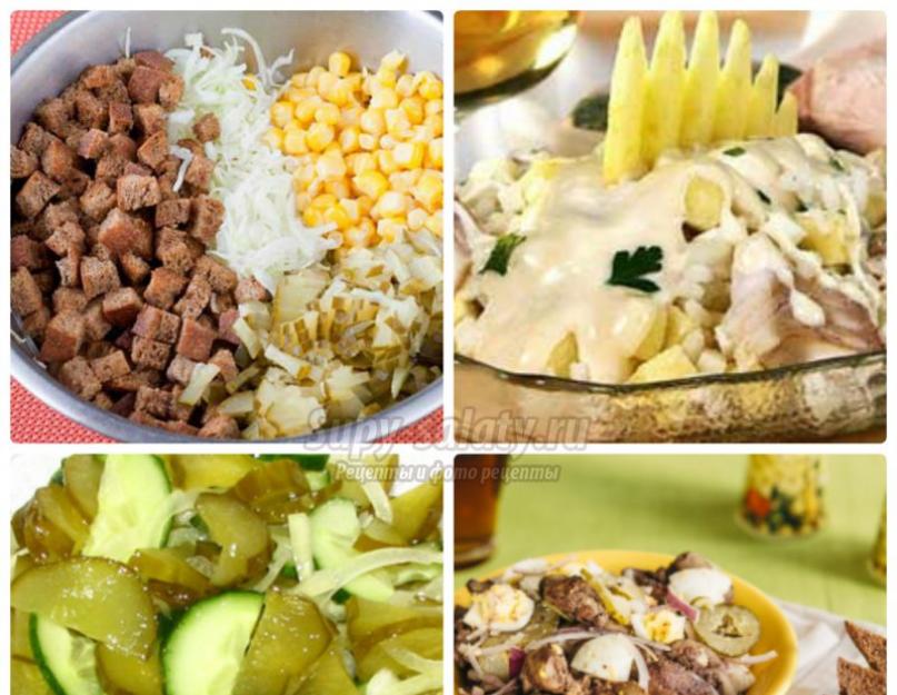 Салат с солеными огурцами в разных рецептах для лета и зимы. Пошаговые рецепты салатов из соленых огурцов