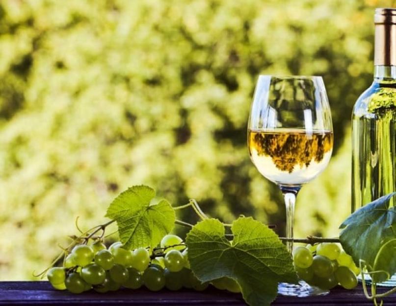 Белое сухое вино - описание, калорийность и полезные свойства. Белое вино: польза напитка и возможный вред