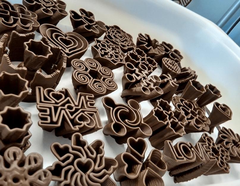 d-impression d'images et d'inscriptions sur une barre de chocolat.  gâteaux d-printing à base de glaçage multicolore sucré