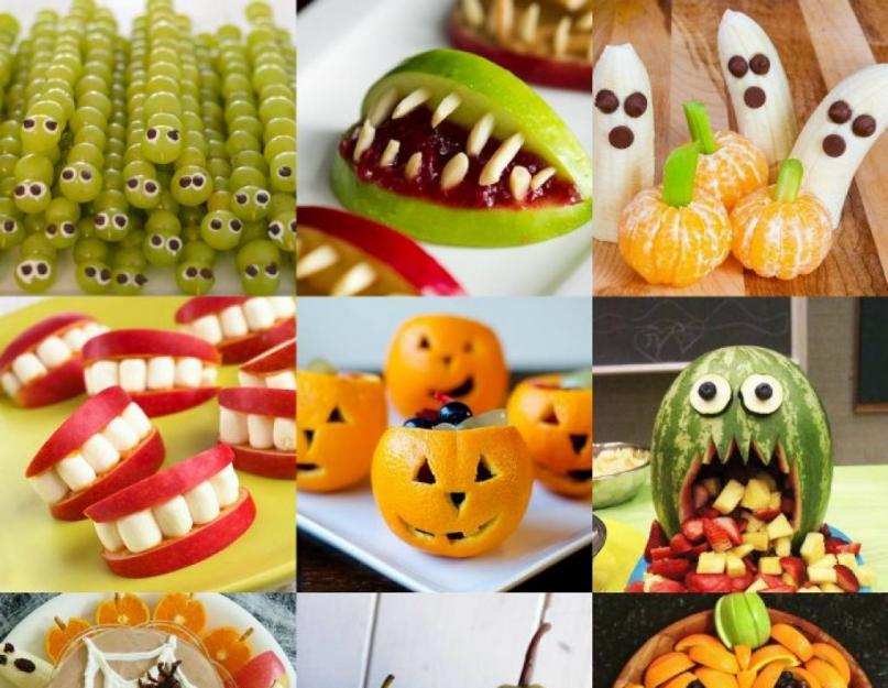 Recettes d'Halloween - menus comiques simples et effrayants avec photos.  Que cuisiner pour Halloween pour les enfants.  Six bonbons traditionnels d'Halloween