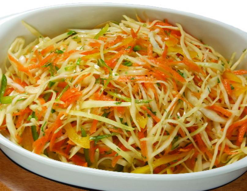 «Витаминный» салат с капустой: полезное обязано быть вкусным. Салат из капусты с морковью, как в столовой - рецепты с фото. Готовим витаминный капустный салат с морковью