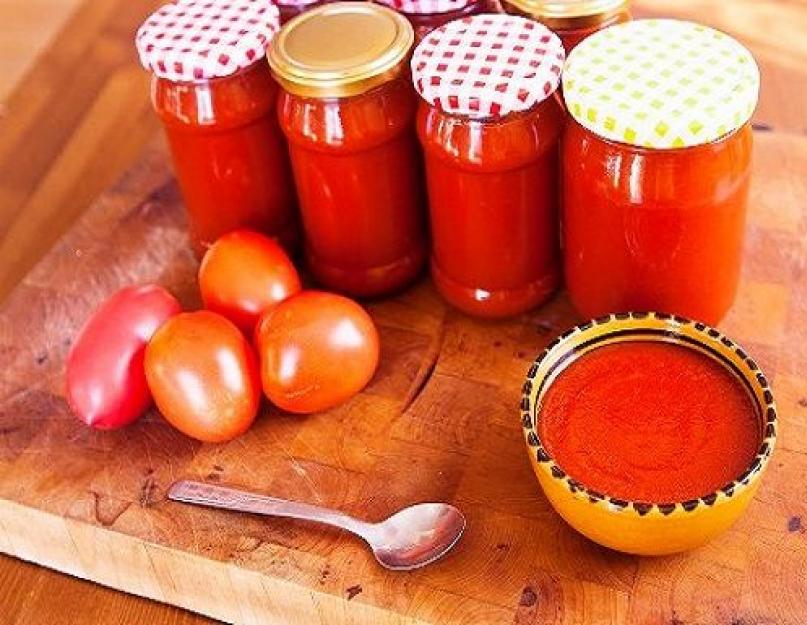 Томатная паста из помидор на зиму. Как приготовить томатную пасту на зиму: простые рецепты для вашего стола. Классический рецепт томатной пасты