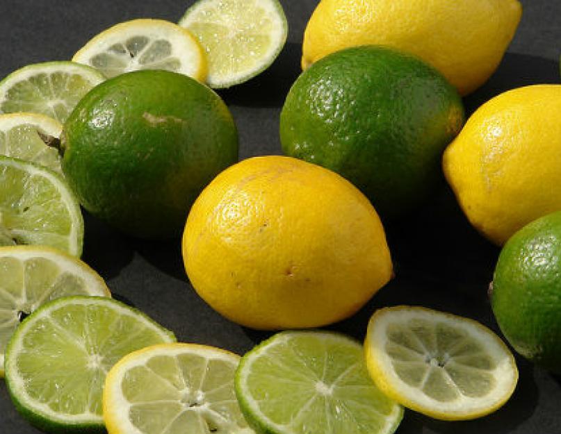 Чем отличается лайм от лимона. Отличия лайма и лимона: польза и свойства. Диета и похудение
