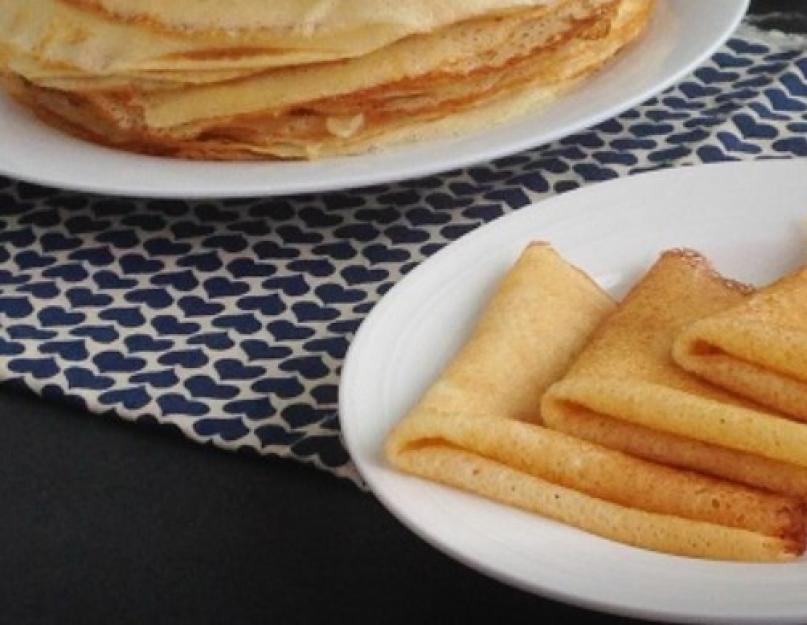 Crêpes à base de fécule et d'œufs sans farine.  Les crêpes sont-elles possibles sans farine ?  Recettes de crêpes sans farine : diverses options