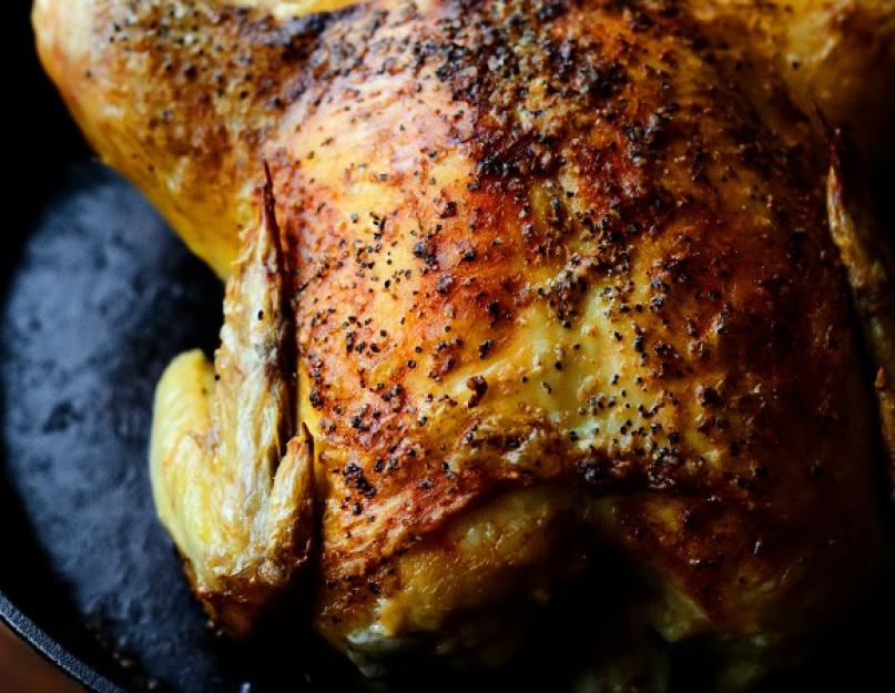 Курица в духовке целиком рецепт с хрустящей корочкой пошагово фото