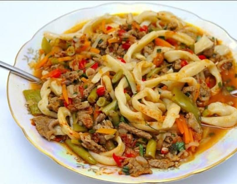 איך לבשל לגמן בבית.  לגמן באוזבקית: איך לבשל לגמן קלאסי בבית איך לבשל מתכון לגמן