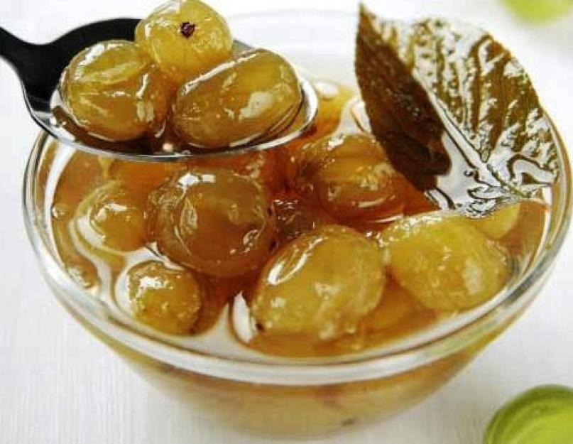 Confiture de groseille pour l'hiver.  Recettes de confiture royale ou émeraude.  Confiture de groseille aux feuilles de cerisier