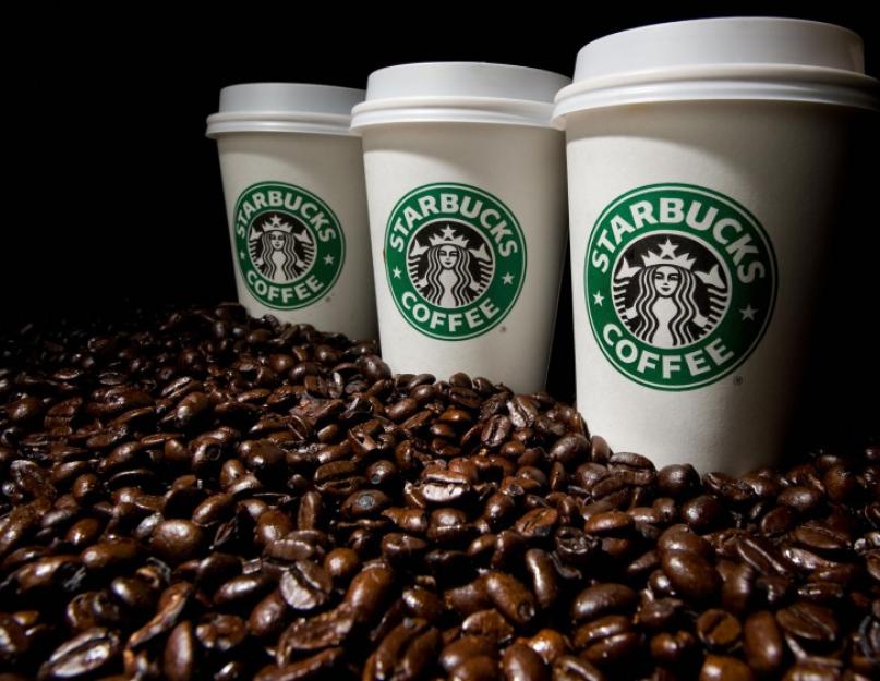 Logo du café Starbucks.  Cafés Starbucks - une histoire de réussite