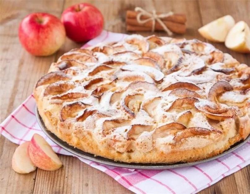 Вкусный быстрый пирог с яблоками на кефире. Яблочный пирог на кефире на скорую руку