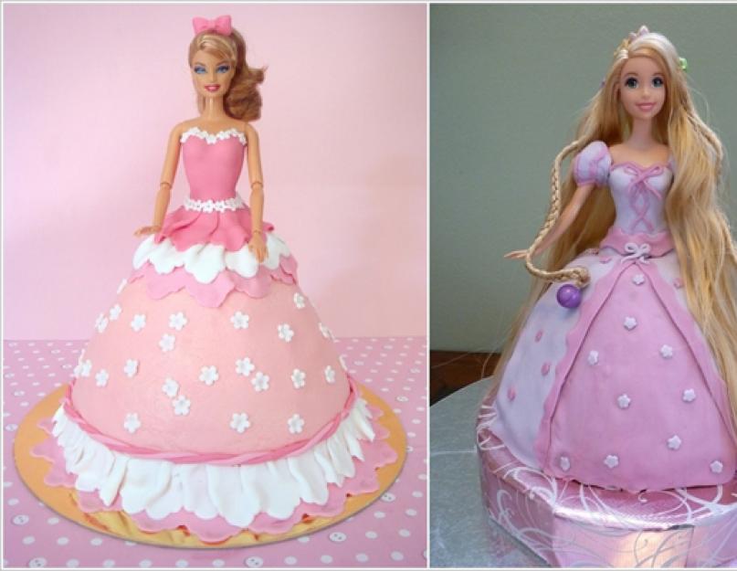Как испечь торт барби. Торт кукла. Торт кукла Барби: фото, видео и мастер классы