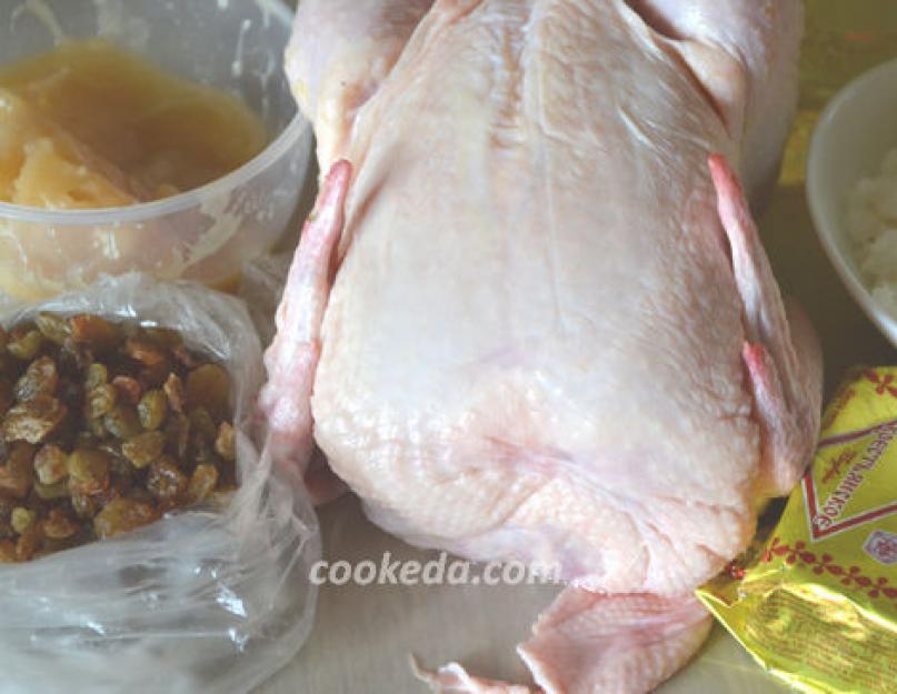 Как запечь курицу фаршированную рисом в духовке. Фаршированная курица