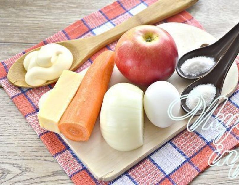 «Французский» салат – рецепт с яблоками и морковью. Французский салат с яблоком и морковью. Пошаговый рецепт с фото