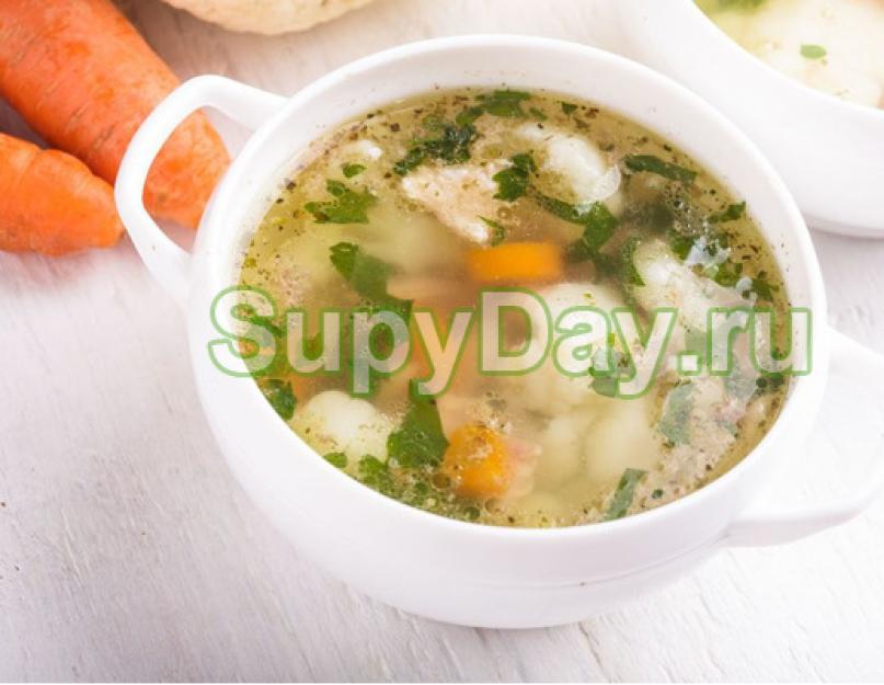Суп из цветной капусты вкусно и просто. Куриный суп из цветной капусты – рецепт. Суп пюре с фрикадельками и добавлением кабачка