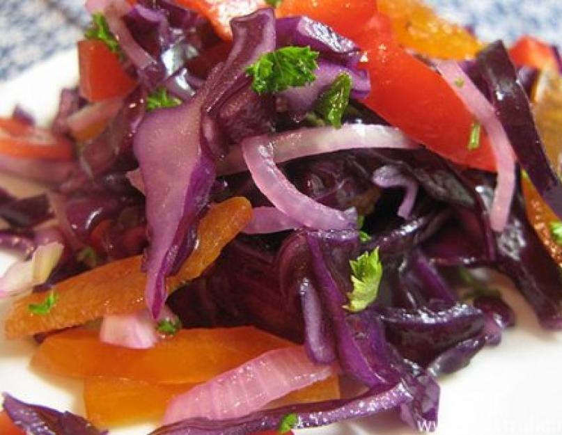 Салат из фиолетовой капусты на зиму рецепты. Фиолетовая капуста: рецепты приготовления, заготовки на зиму