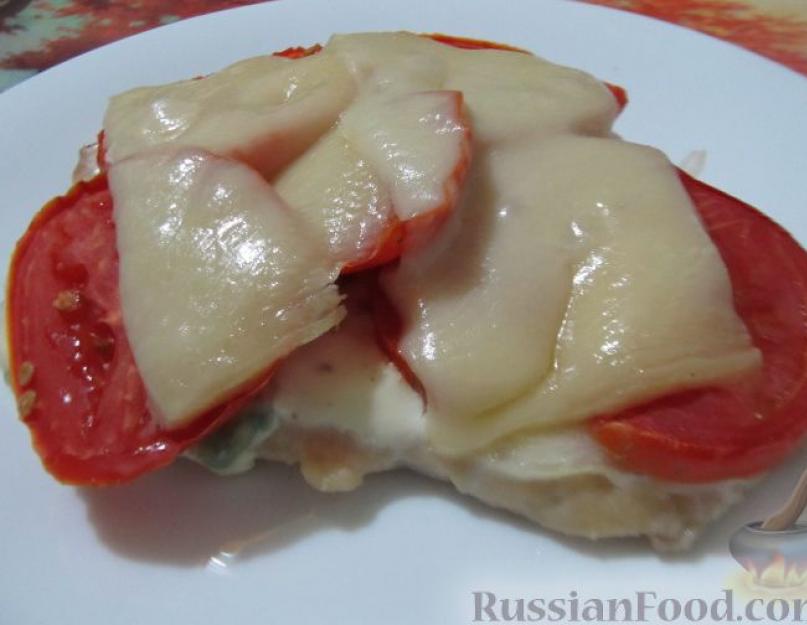 Грудка в духовке рецепт с помидорами. Куриная грудка в сырной шубке с помидорами и луком