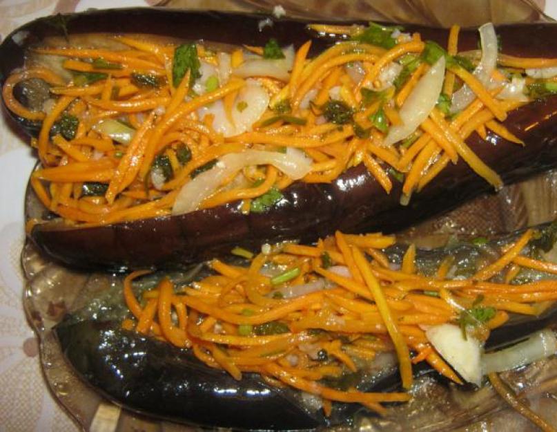 Фаршированные баклажаны с морковкой. Фаршированные баклажаны на зиму в банках: рецепты с разными начинками. Баклажаны, фаршированные морковью: рецепт пошагового приготовления