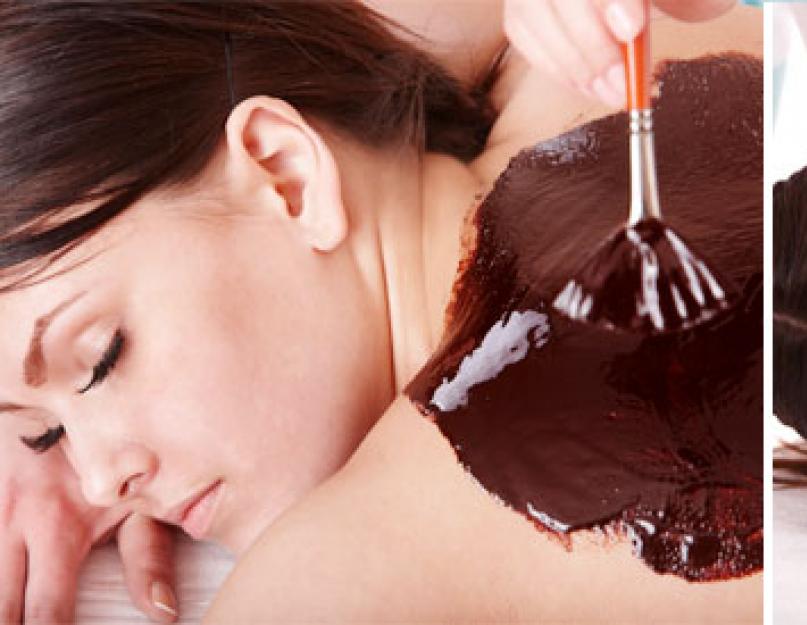 Massage érotique et relaxant à l'huile de chocolat, enveloppement au chocolat.  Commentaires, l'effet du massage corporel au chocolat.  Massage cosmétique au chocolat du visage et du cou