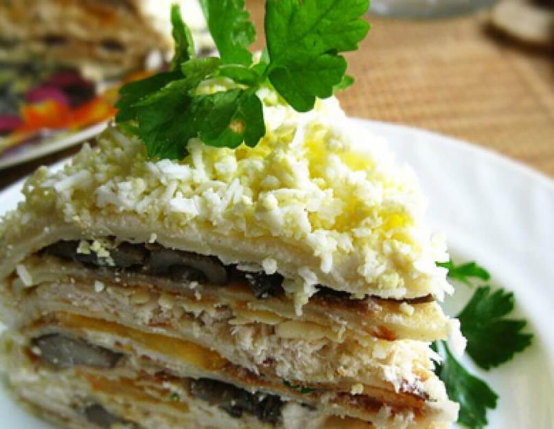 De quoi cuisiner des gaufres.  Gâteau à base de gaufres prêtes à l'emploi : recettes.  Gâteau de hareng sur croûte de gaufre, snack-bar avec conserves, viande hachée, lait concentré, Napoléon.  Recette de gâteau à partir de gâteaux aux gaufres prêts à l'emploi