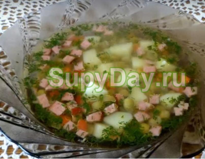  Суп с зеленым горошком консервированным рецепт